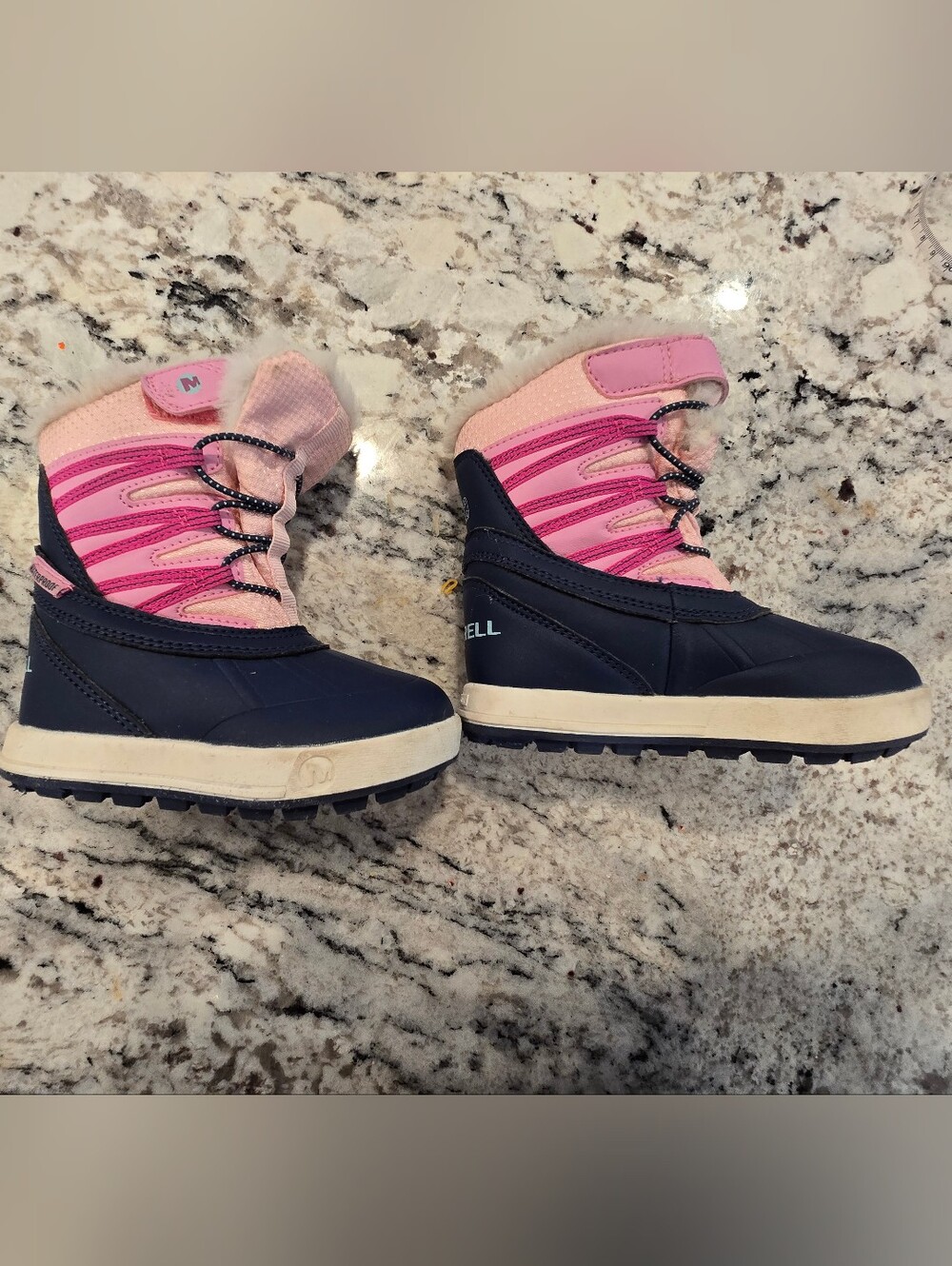 Merrell Little Kids Pink and Navy Insulated Snow Boots